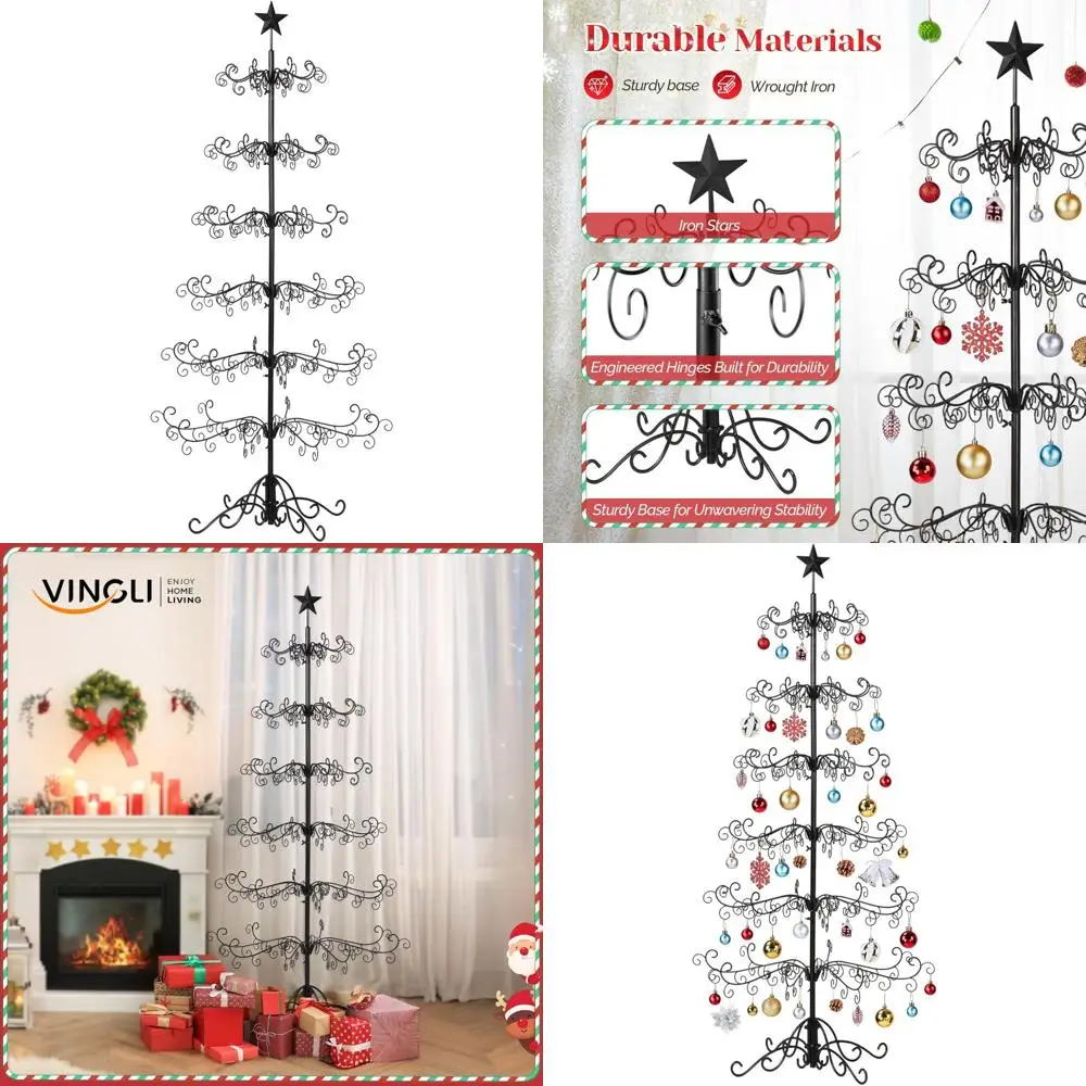 Рождественская елка из кованого железа длиной 6 футов с 19 наконечниками для ветвей, 6-уровневая металлическая подставка для подарочного дисплея, держатель для орнамента
Рождественская елка из кованого железа длиной 6 футов с 19 наконечниками для ветвей, 6-уровневая металлическая подставка для подарочного дисплея, держатель для орнамента