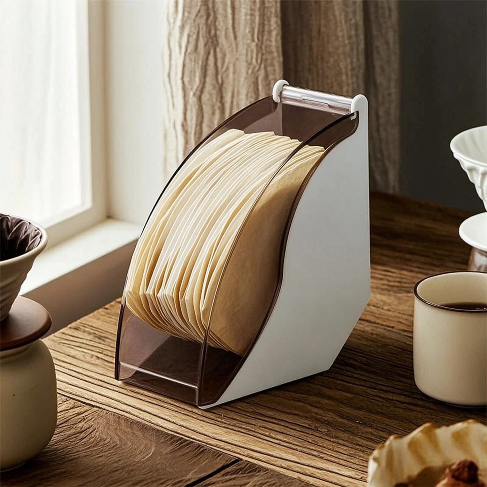 Coffee Filter Dispenser with Lid Space-Saving Coffee Filter Basket Holder Convenient Dustproof for Baristas, Kitchen Counter
Coffee Filter Dispenser with Lid Space-Saving Coffee Filter Basket Holder Convenient Dustproof for Baristas, Kitchen Counter