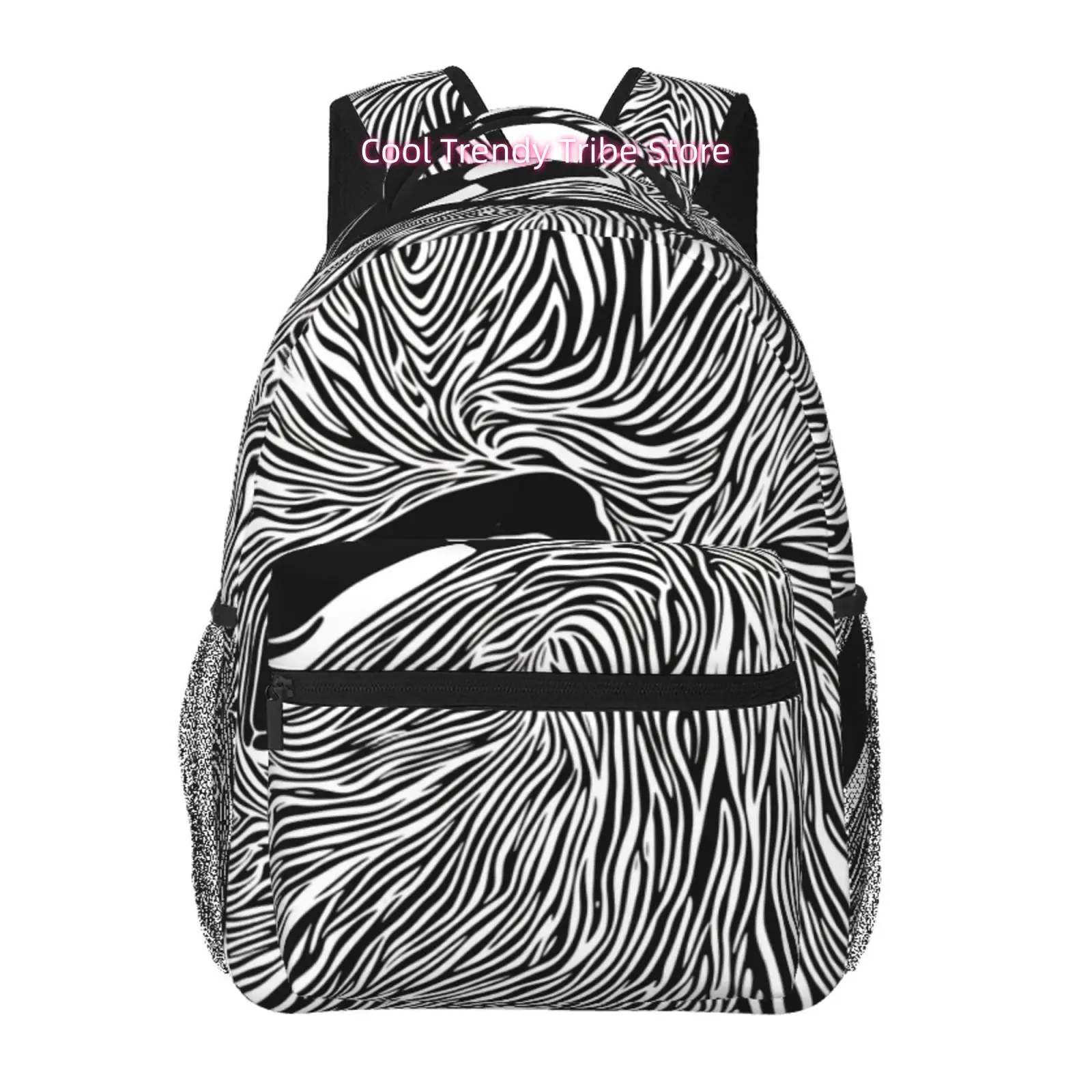 Black And White Zebra Stripe Print Travel Backpack, Large Capacity with Adjustable Shoulder Straps And Multiple Compartments, Un
Black And White Zebra Stripe Print Travel Backpack, Large Capacity with Adjustable Shoulder Straps And Multiple Compartments, Un
