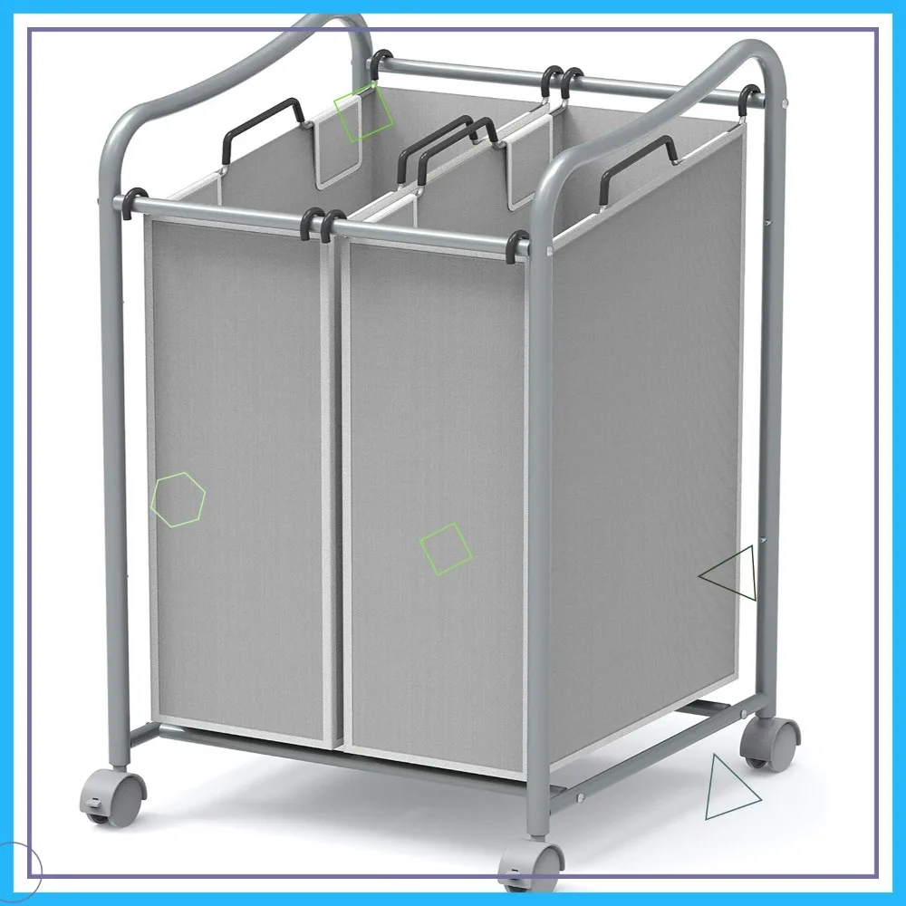 Heavy Duty Rolling Laundry Sorter Cart with 2 Removable Bags and Lockable Wheels for Home Organization
Heavy Duty Rolling Laundry Sorter Cart with 2 Removable Bags and Lockable Wheels for Home Organization