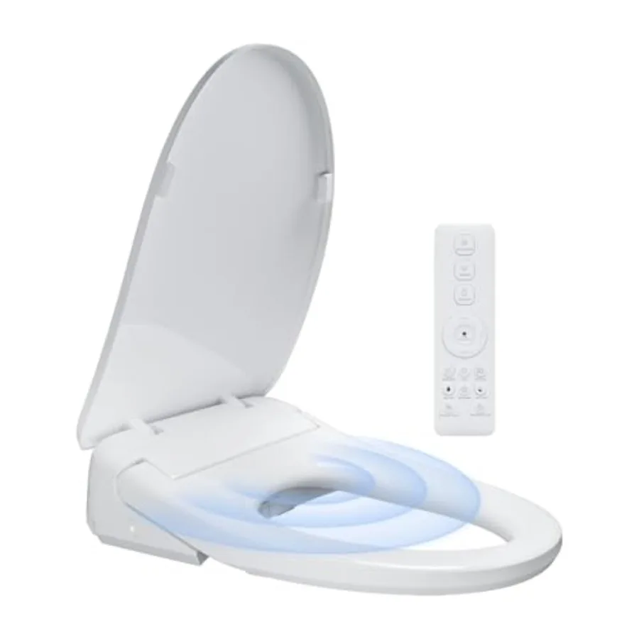 Auto Open Close Bidet Toilet Seat for Elongated Toilets, Plastic, White, Endless Warm Water + Seat Heating + Night Light + Warm
Auto Open Close Bidet Toilet Seat for Elongated Toilets, Plastic, White, Endless Warm Water + Seat Heating + Night Light + Warm