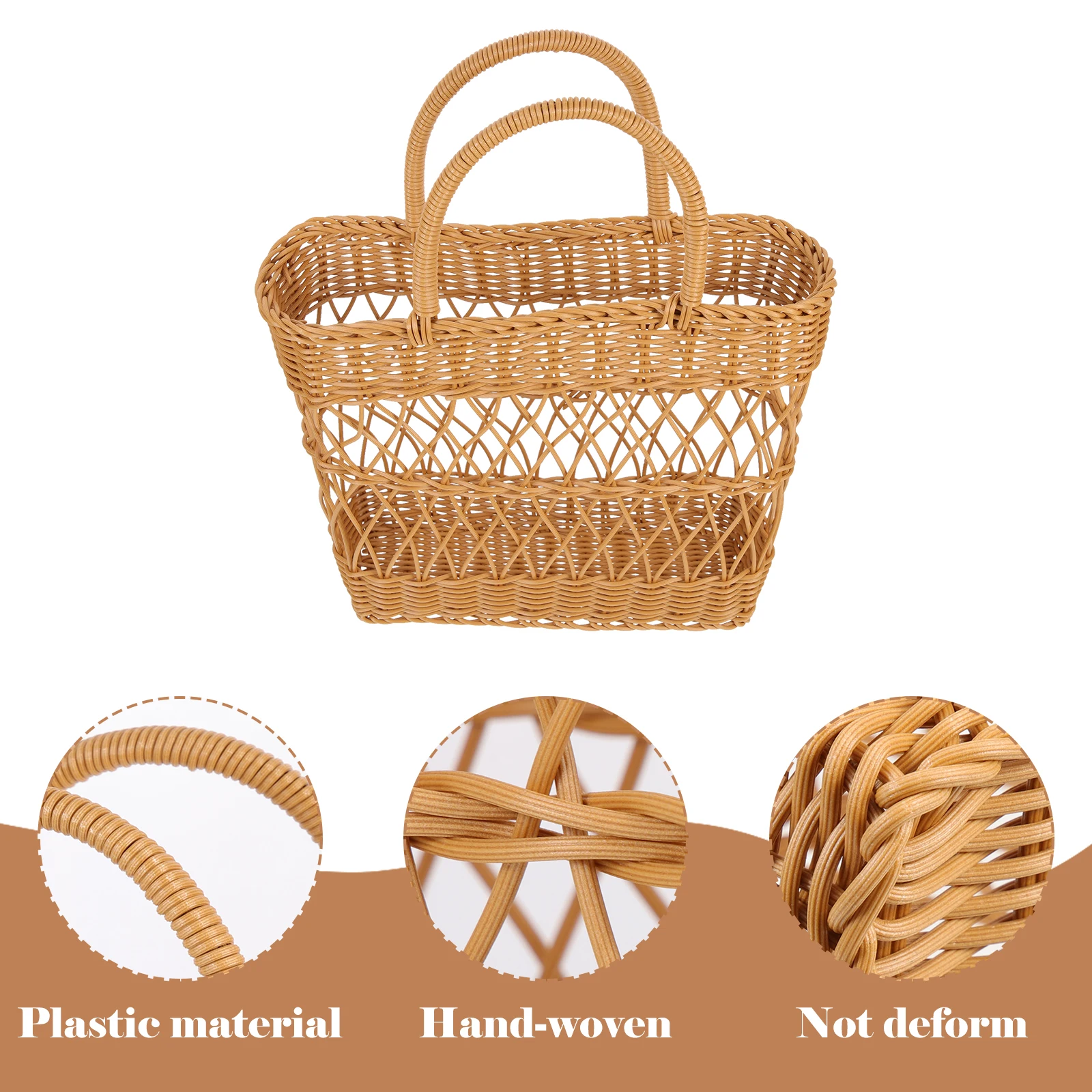 Imitation Rattan Basket Fruit Picnic Kitchen Delicate Portable Food Storage Plastic Creative Hand Travel Camping Woven
Imitation Rattan Basket Fruit Picnic Kitchen Delicate Portable Food Storage Plastic Creative Hand Travel Camping Woven