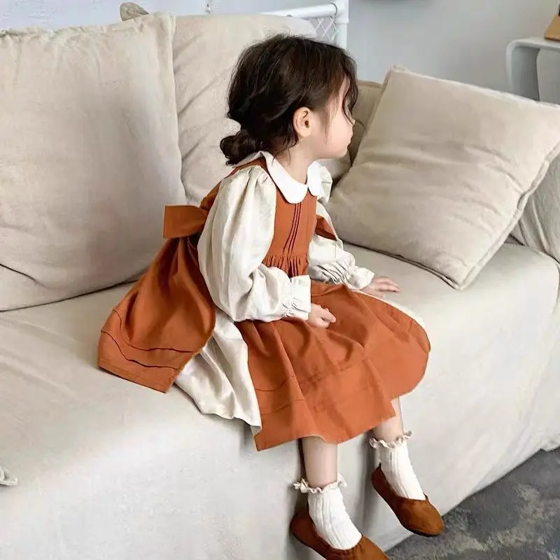 2025 Spring New Children's Plaid Tweed Style Two-Piece Illusion Princess Dress Long Sleeves for Girls Casual Dresses 
2025 Spring New Children's Plaid Tweed Style Two-Piece Illusion Princess Dress Long Sleeves for Girls Casual Dresses