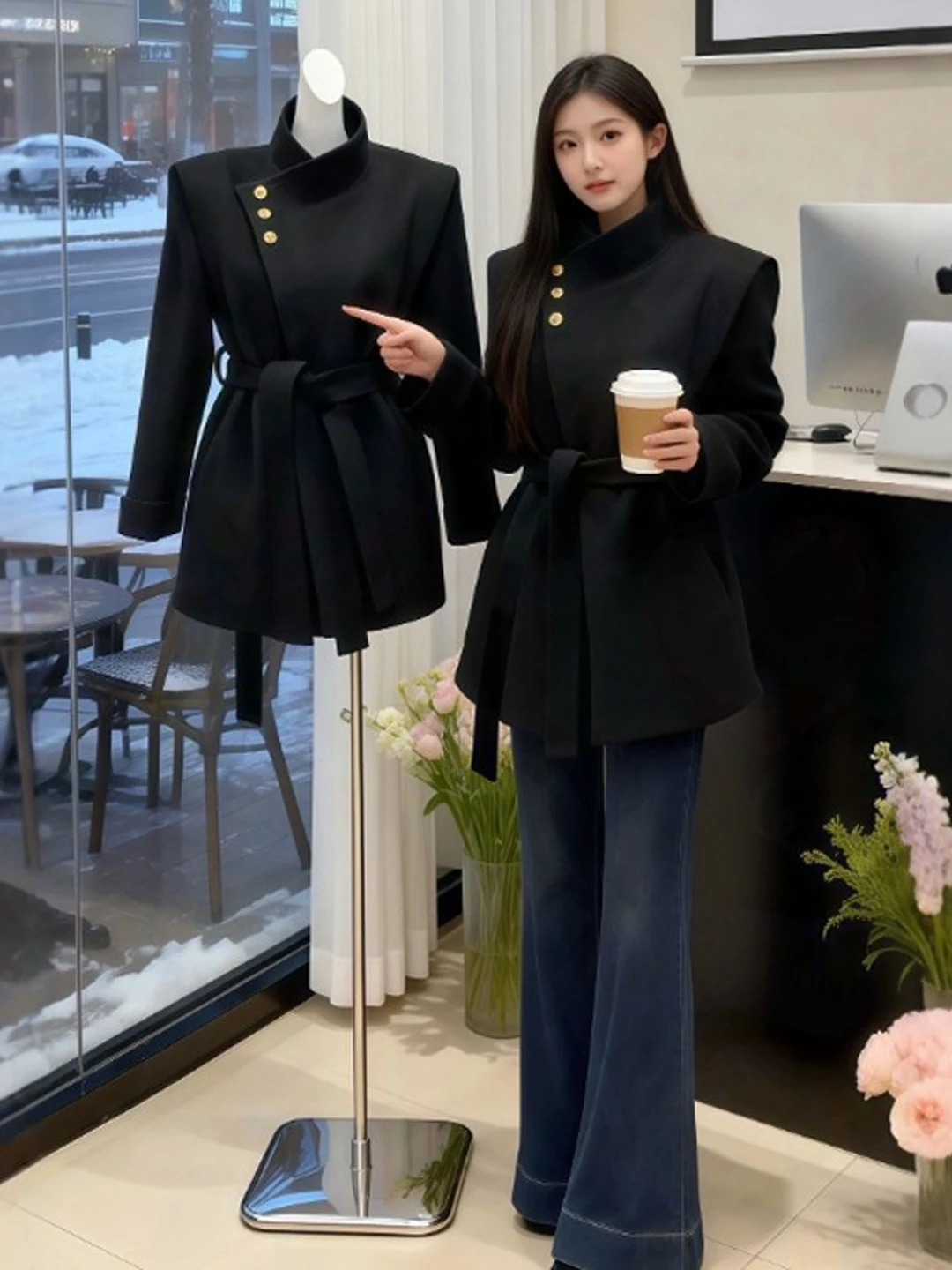 Hebden Sle Belted Waist Coat Korean Long Sve Warmth Women's Faion Spring Autumn Winter Seasonal Woolen Outerwear
Hebden Sle Belted Waist Coat Korean Long Sve Warmth Women's Faion Spring Autumn Winter Seasonal Woolen Outerwear