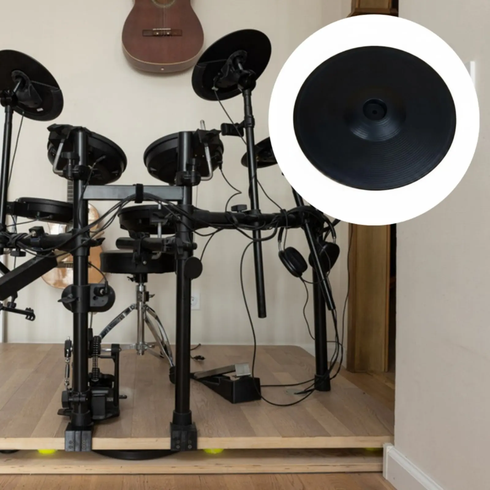 Two-Part-Zone Cymbal Pad Stable Triggering Electronic Cymbal Pad Music Gear High-Elastic Silicone Wider Playing Surface
Two-Part-Zone Cymbal Pad Stable Triggering Electronic Cymbal Pad Music Gear High-Elastic Silicone Wider Playing Surface