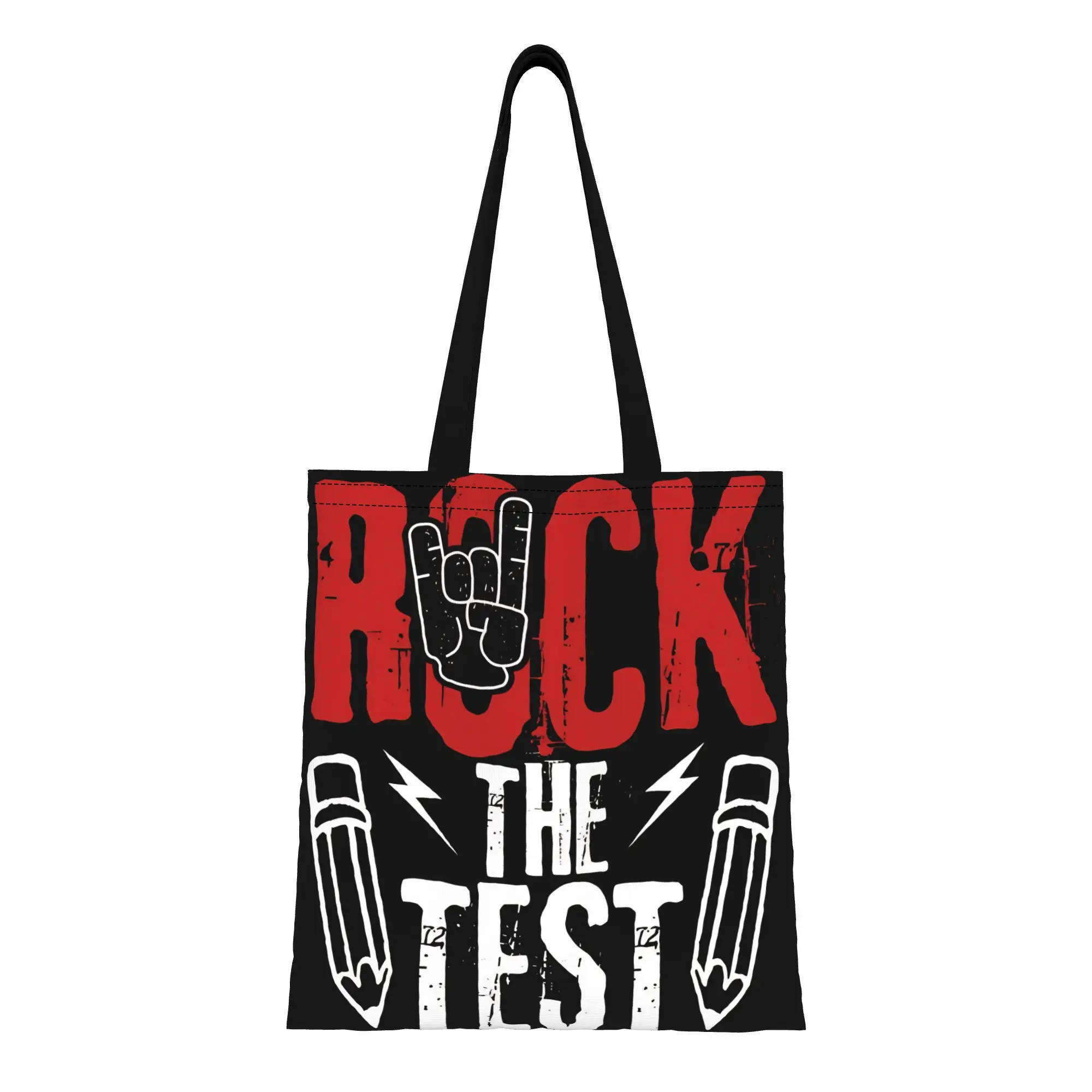 1PC Large Capacity Ace The Test Rock The Test Day Gift Canvas Tote Bag Foldable Chic Pattern No Closed Design
1PC Large Capacity Ace The Test Rock The Test Day Gift Canvas Tote Bag Foldable Chic Pattern No Closed Design