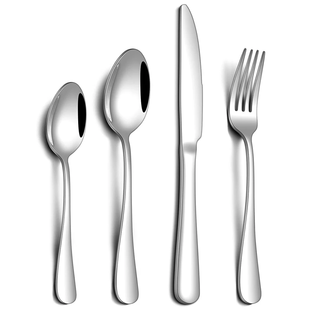 24pcs Stainless Steel Flatware Set Spoon Fork Knife Teaspoon Mirror Polished Silver Cutlery Set for 6 People
24pcs Stainless Steel Flatware Set Spoon Fork Knife Teaspoon Mirror Polished Silver Cutlery Set for 6 People