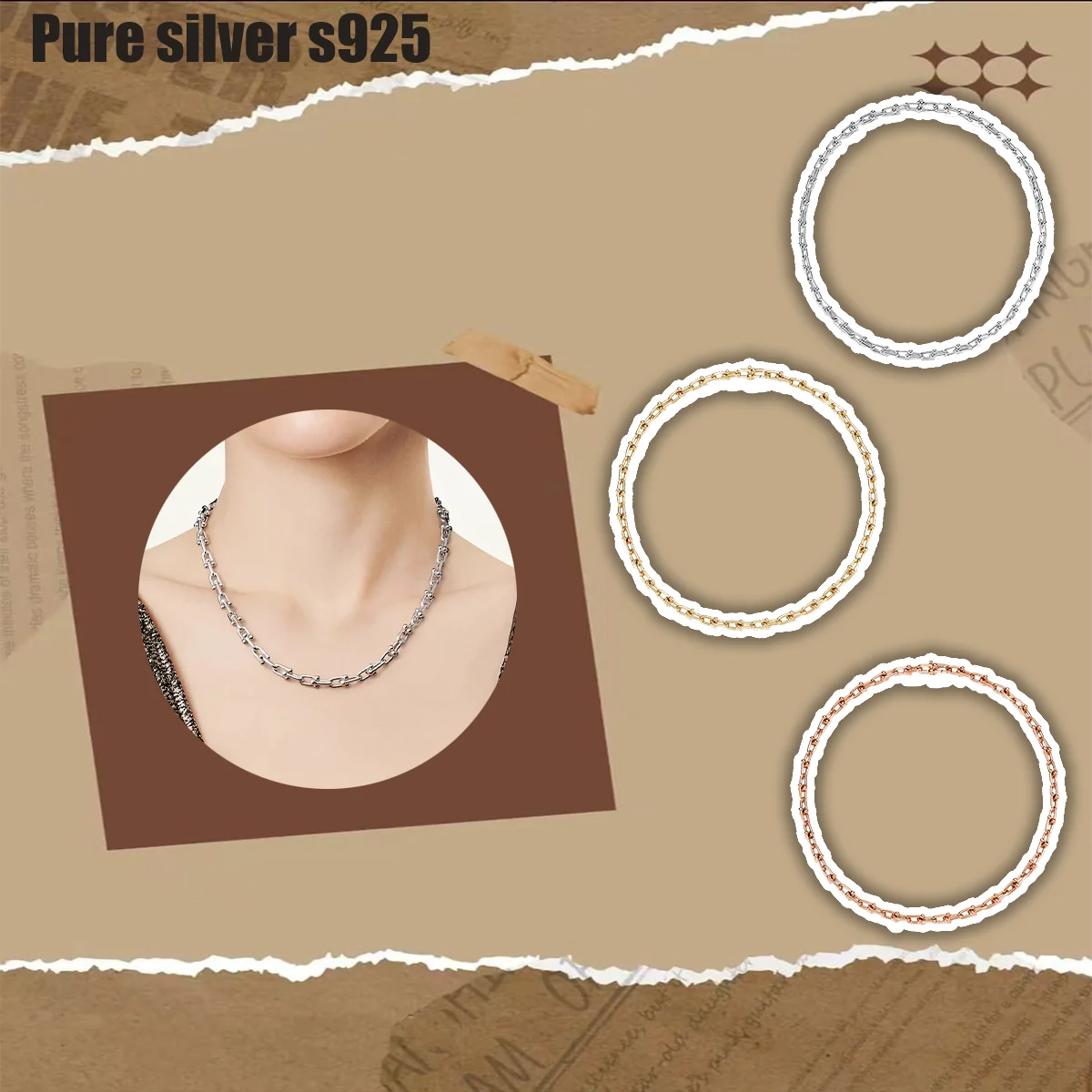 Pure silver s925 necklace Personalized fashion, high-end temperament, simple and exquisite necklace
Pure silver s925 necklace Personalized fashion, high-end temperament, simple and exquisite necklace