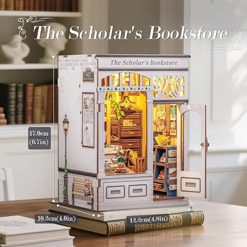 CUTEBEE Wooden Book Nook Dollhouse Kit Miniature Doll House Kits Booknook Bookshelf with Led Light for Scholar Bookstore
CUTEBEE Wooden Book Nook Dollhouse Kit Miniature Doll House Kits Booknook Bookshelf with Led Light for Scholar Bookstore