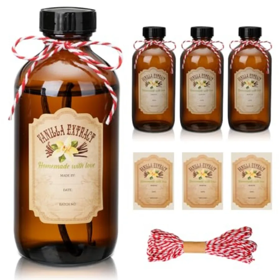 3 Pcs 8 oz Vanilla Extract Bottles Amber Boston Round Glass Boston Bottles for Vanilla Extract Homemade and Vanilla Extract Sti
3 Pcs 8 oz Vanilla Extract Bottles Amber Boston Round Glass Boston Bottles for Vanilla Extract Homemade and Vanilla Extract Sti