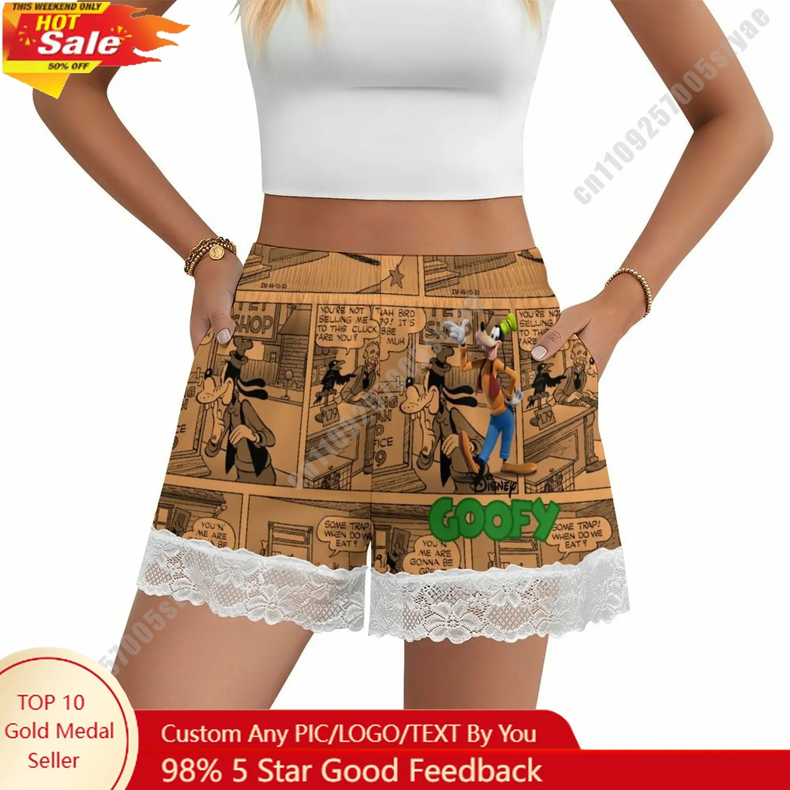Goofy Short Pajama Pants Disney Cartoon Women Summer Lace Trim Thin Panties Custom Loose Home Casual Shorts
Goofy Short Pajama Pants Disney Cartoon Women Summer Lace Trim Thin Panties Custom Loose Home Casual Shorts