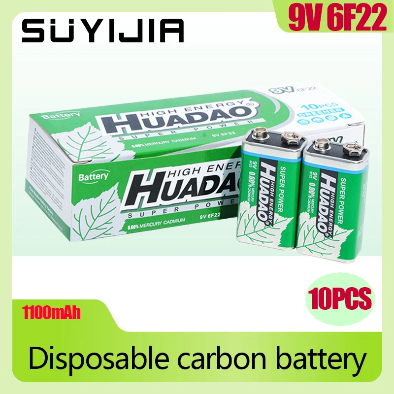 9V Disposable Carbon Battery 9V6F22 Iron Shell Dry Battery Suitable for Toy Remote Control Walkie Talkie Multimeter Smoke Alarm
9V Disposable Carbon Battery 9V6F22 Iron Shell Dry Battery Suitable for Toy Remote Control Walkie Talkie Multimeter Smoke Alarm
