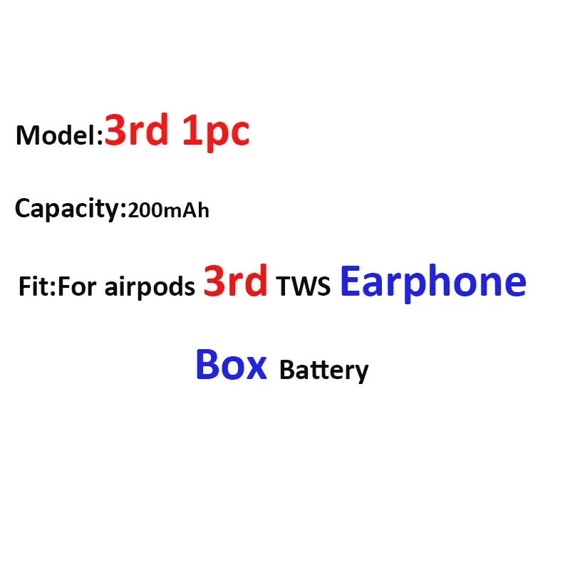 200mAh For Apple Airpods 3rd Tws Earphone Box Generation 1pc Earphone Battery High Compatibility Long Lasting
200mAh For Apple Airpods 3rd Tws Earphone Box Generation 1pc Earphone Battery High Compatibility Long Lasting