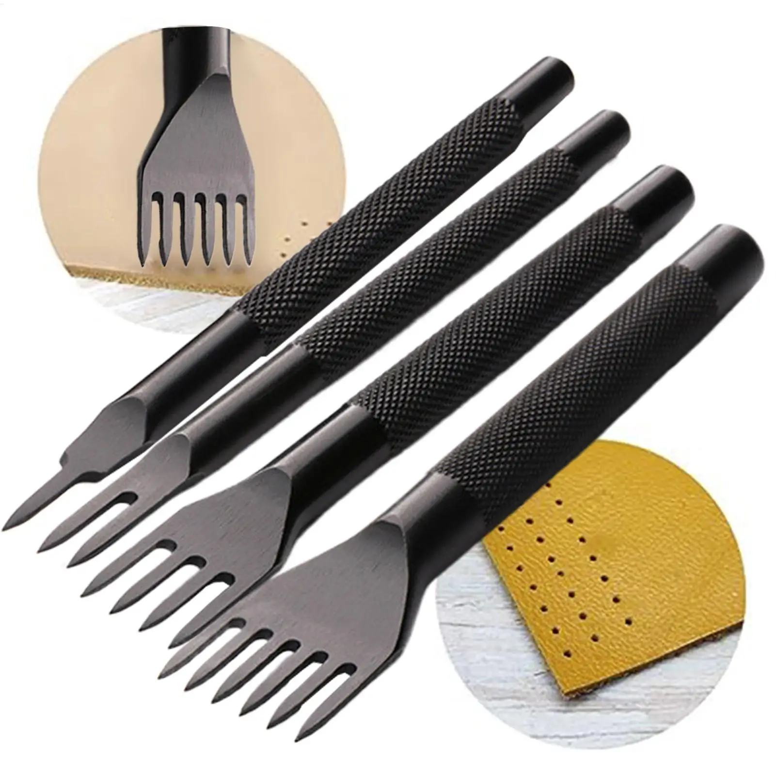 Набор профессиональных пробойников для кожи: пробойник для ремней с насадками на 1/2/4/6 зубцов, ручной инструмент для рукоделия, набор для прошивки и шнуровки
Набор профессиональных пробойников для кожи: пробойник для ремней с насадками на 1/2/4/6 зубцов, ручной инструмент для рукоделия, набор для прошивки и шнуровки