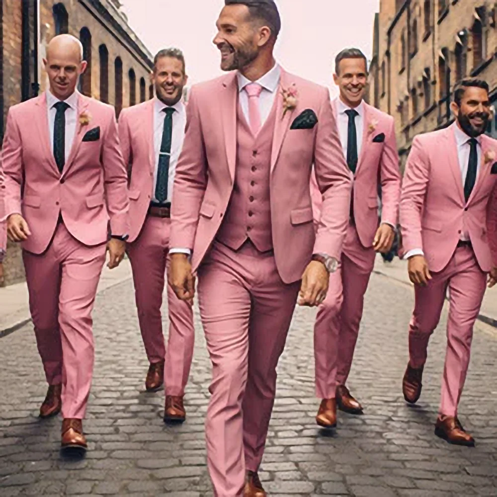 Pink Notch Lapel Single Breasted Wedding Suits for Men 3 Piece Fashion Formal Best Man Groom Tuxedo Slim Fit (Blazer+Vest+Pants)
Pink Notch Lapel Single Breasted Wedding Suits for Men 3 Piece Fashion Formal Best Man Groom Tuxedo Slim Fit (Blazer+Vest+Pants)