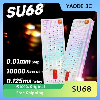Everglide SU68 Magnetic Switch Mechanica Keyboard Wired Low Delay Aluminium Alloy E-sports Gaming Keyboard Valorant Gamer Gift
