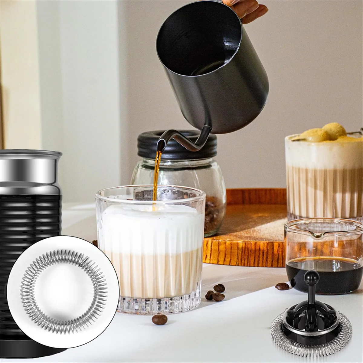 2pcs Spring Coils for Aeroccino 3/4 / Plus Whisk, Stainless Steel Milk Frother Whisk Spiral Coils Ring Parts
2pcs Spring Coils for Aeroccino 3/4 / Plus Whisk, Stainless Steel Milk Frother Whisk Spiral Coils Ring Parts