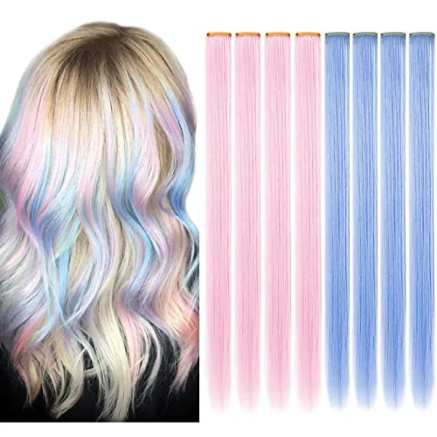 Party application, synthetic fiber, multi-colors, heat-resistant straight hair extensions with clip-in design
Party application, synthetic fiber, multi-colors, heat-resistant straight hair extensions with clip-in design