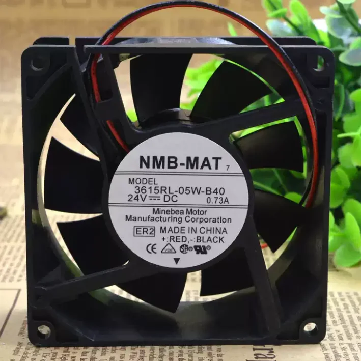 NMB 3615RL-05W-B40 DC 24V 0.73A 9038 9cm 90*90*38MM frequency converter fan
NMB 3615RL-05W-B40 DC 24V 0.73A 9038 9cm 90*90*38MM frequency converter fan