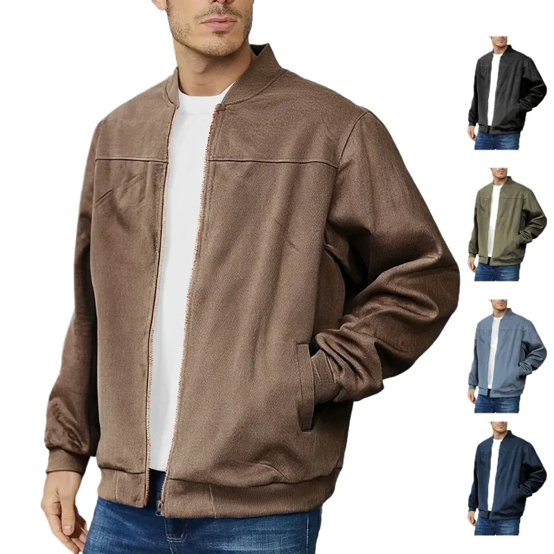 American Style Men's Suede Jacket Zipper Long Sleeve Casual Outerwear Spring Autumn Fashionable Open Cardigan Coat
American Style Men's Suede Jacket Zipper Long Sleeve Casual Outerwear Spring Autumn Fashionable Open Cardigan Coat