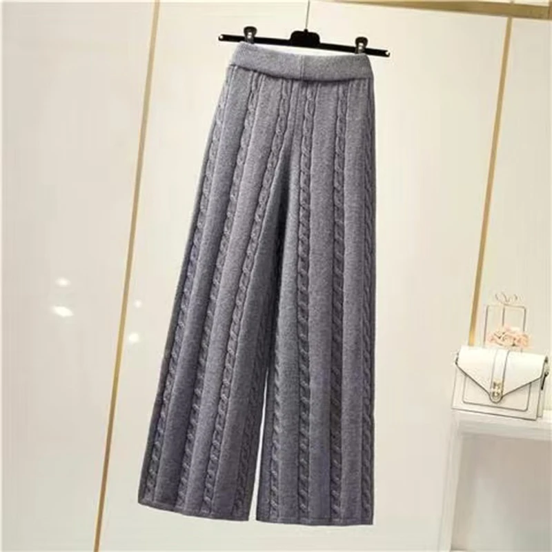 Winter Knitted Wide Leg Pants Women High Waist Drop Loose Knitted Straight Leg Pants Casual Cropped Wide Leg Pants Female Tops
Winter Knitted Wide Leg Pants Women High Waist Drop Loose Knitted Straight Leg Pants Casual Cropped Wide Leg Pants Female Tops
