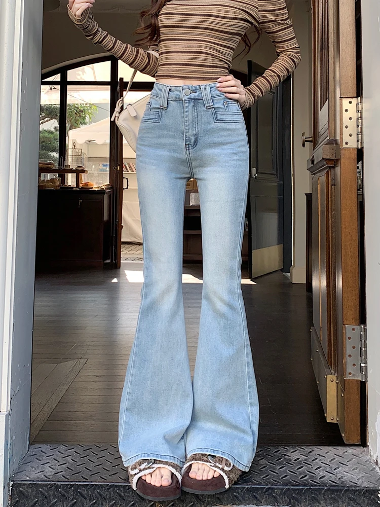 Light Blue High Waist Bell Bottom Jeans Women's Summer New Korean Style Washed Slim Chic Long Pants Casual High Waist
Light Blue High Waist Bell Bottom Jeans Women's Summer New Korean Style Washed Slim Chic Long Pants Casual High Waist