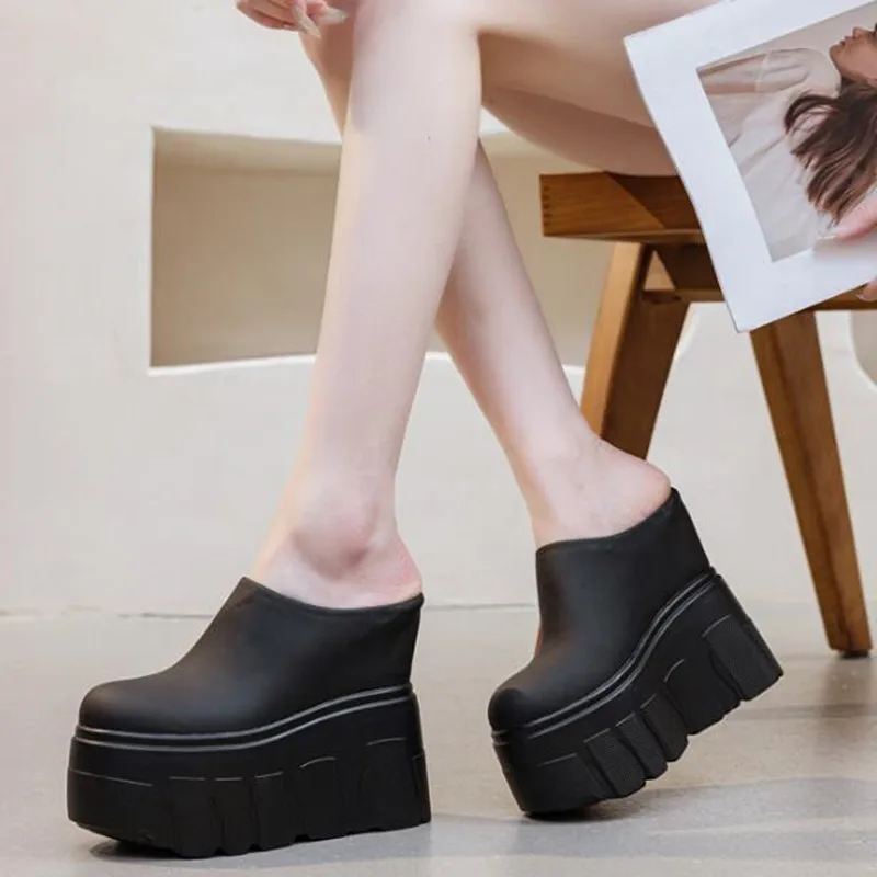 14CM Ladies 2026 Spring Summer Shoes Slip on Genuine Leather Black Women Wedge Slippers Platform Wedge Sandals Slides For Women
14CM Ladies 2026 Spring Summer Shoes Slip on Genuine Leather Black Women Wedge Slippers Platform Wedge Sandals Slides For Women