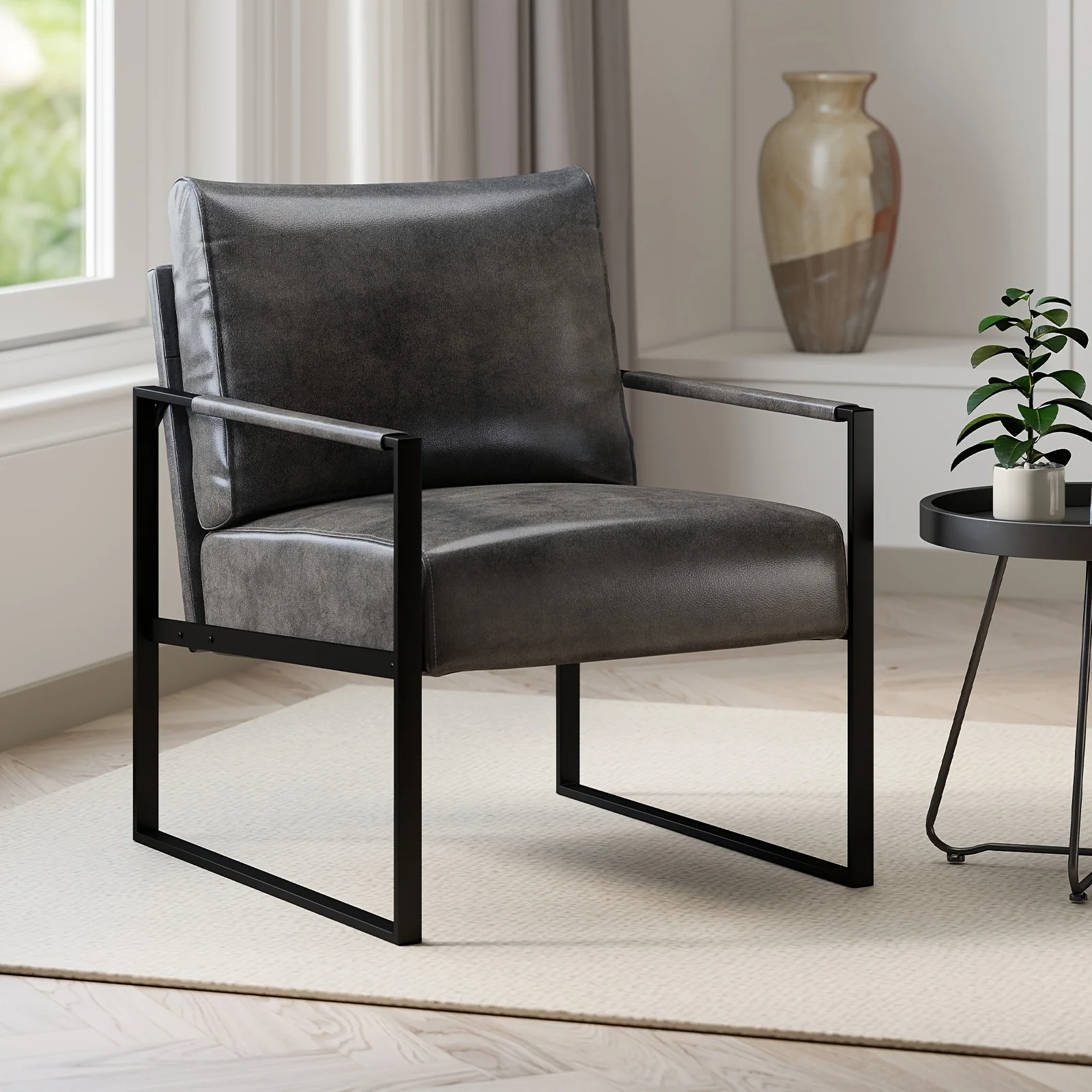 Classic Mid-Century Modern Accent Chair, Sturdy Square Metal Frame, Microfiber Upholstered Armchair for Living Room, Bedroom, Home Office
Classic Mid-Century Modern Accent Chair, Sturdy Square Metal Frame, Microfiber Upholstered Armchair for Living Room, Bedroom, Home Office