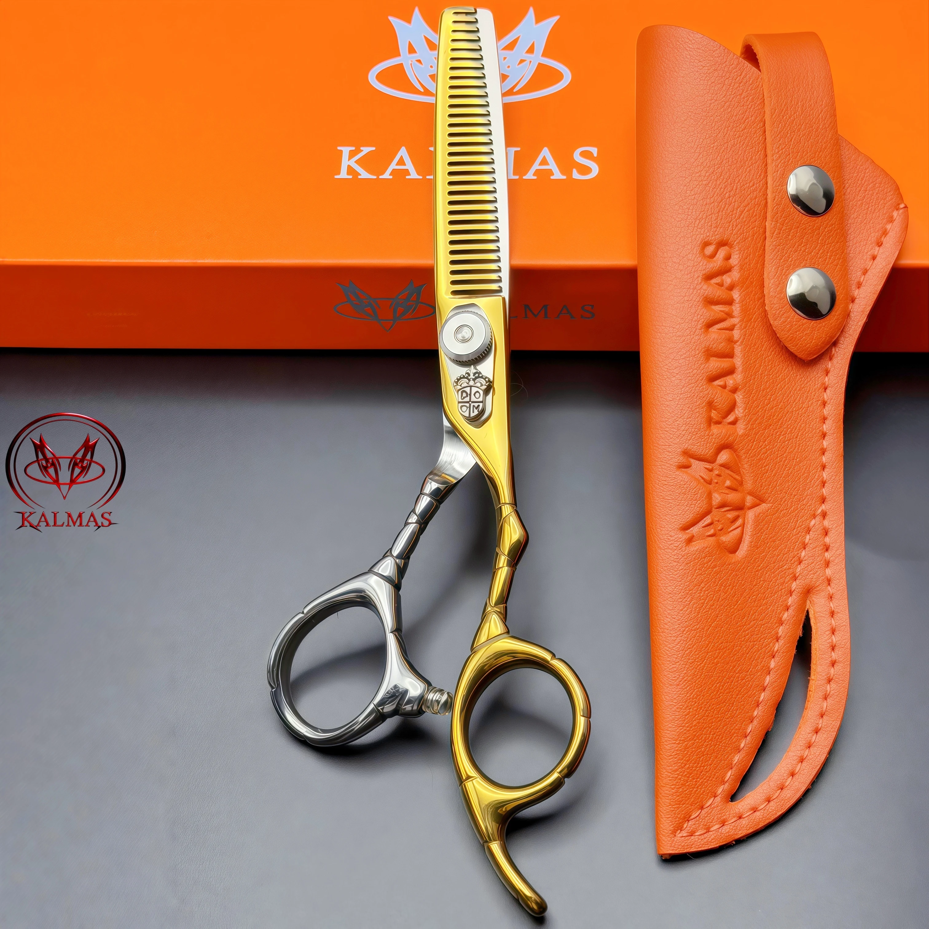 KALMAS Professional Hairdressing Scissors Set - Thinning Flat Tooth Scissors for Home Hair Cutting Styling Tools
KALMAS Professional Hairdressing Scissors Set - Thinning Flat Tooth Scissors for Home Hair Cutting Styling Tools