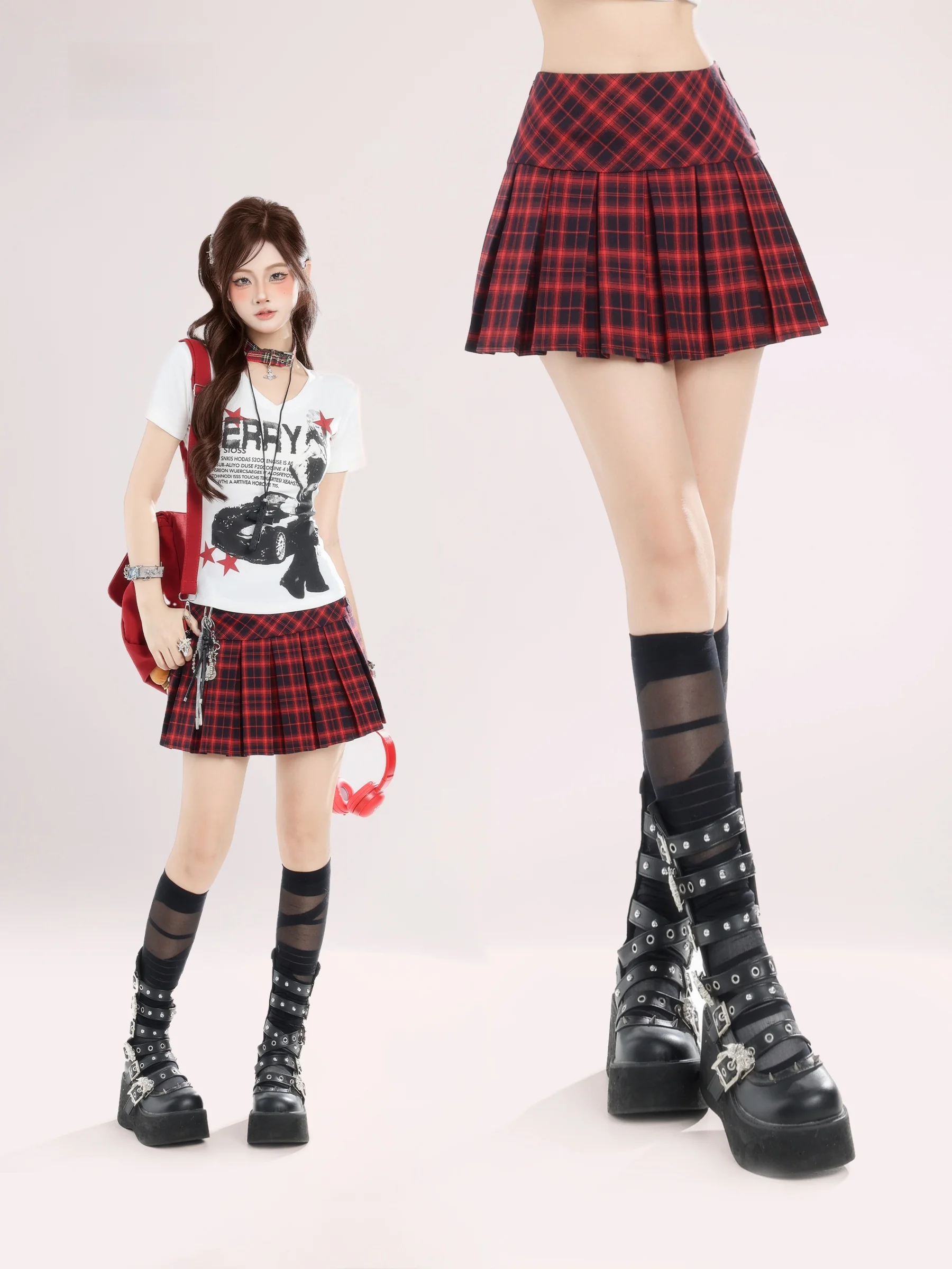 High Waist A-Line Skirt with Plaid Design And Pleats for Women Summer New Style Slimming Short Skirt Trendy Half Body Skirt
High Waist A-Line Skirt with Plaid Design And Pleats for Women Summer New Style Slimming Short Skirt Trendy Half Body Skirt