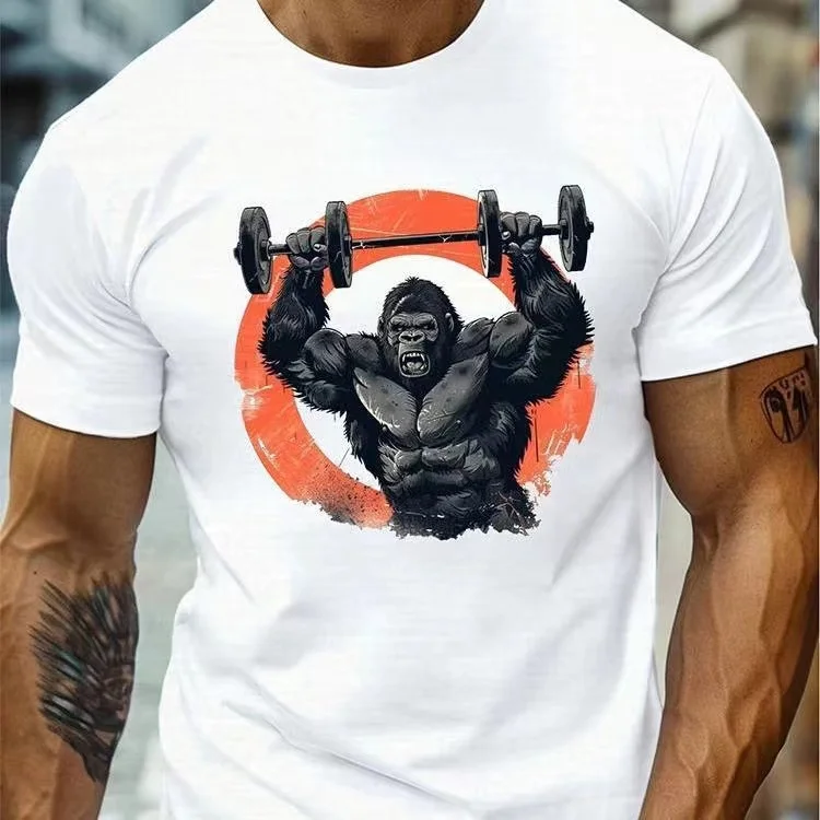 Summer short sleeved men's T-shirt with gorilla graphic 3D printing, men's fitness and sports quick drying cooling suit
Summer short sleeved men's T-shirt with gorilla graphic 3D printing, men's fitness and sports quick drying cooling suit