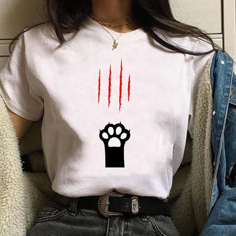 Personalized Creative Cat Paw Pattern Printed Round Neck Short Sleeve Shirt Women's Funny Fashion T-Shirt Tops
Personalized Creative Cat Paw Pattern Printed Round Neck Short Sleeve Shirt Women's Funny Fashion T-Shirt Tops