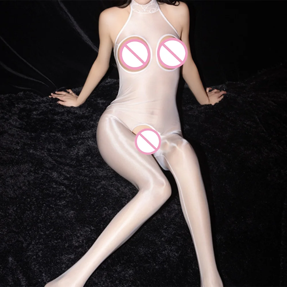 Women Erotic Lingerie Hollow Out Nipple Exposure Open Crotch Bodystockings Halterneck Backless Bodysuit Oil Glossy Jumpsuit
Women Erotic Lingerie Hollow Out Nipple Exposure Open Crotch Bodystockings Halterneck Backless Bodysuit Oil Glossy Jumpsuit