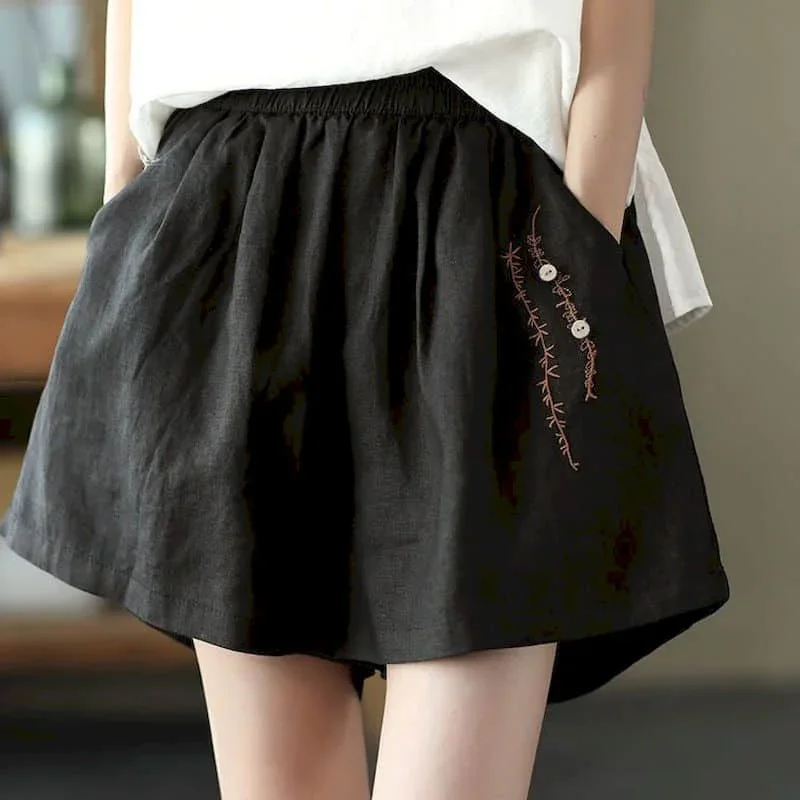 Хлопковые льняные шорты, женские летние широкие шорты с вышивкой большого размера, повседневные винтажные шорты с эластичной резинкой на талии, женская одежда
Хлопковые льняные шорты, женские летние широкие шорты с вышивкой большого размера, повседневные винтажные шорты с эластичной резинкой на талии, женская одежда