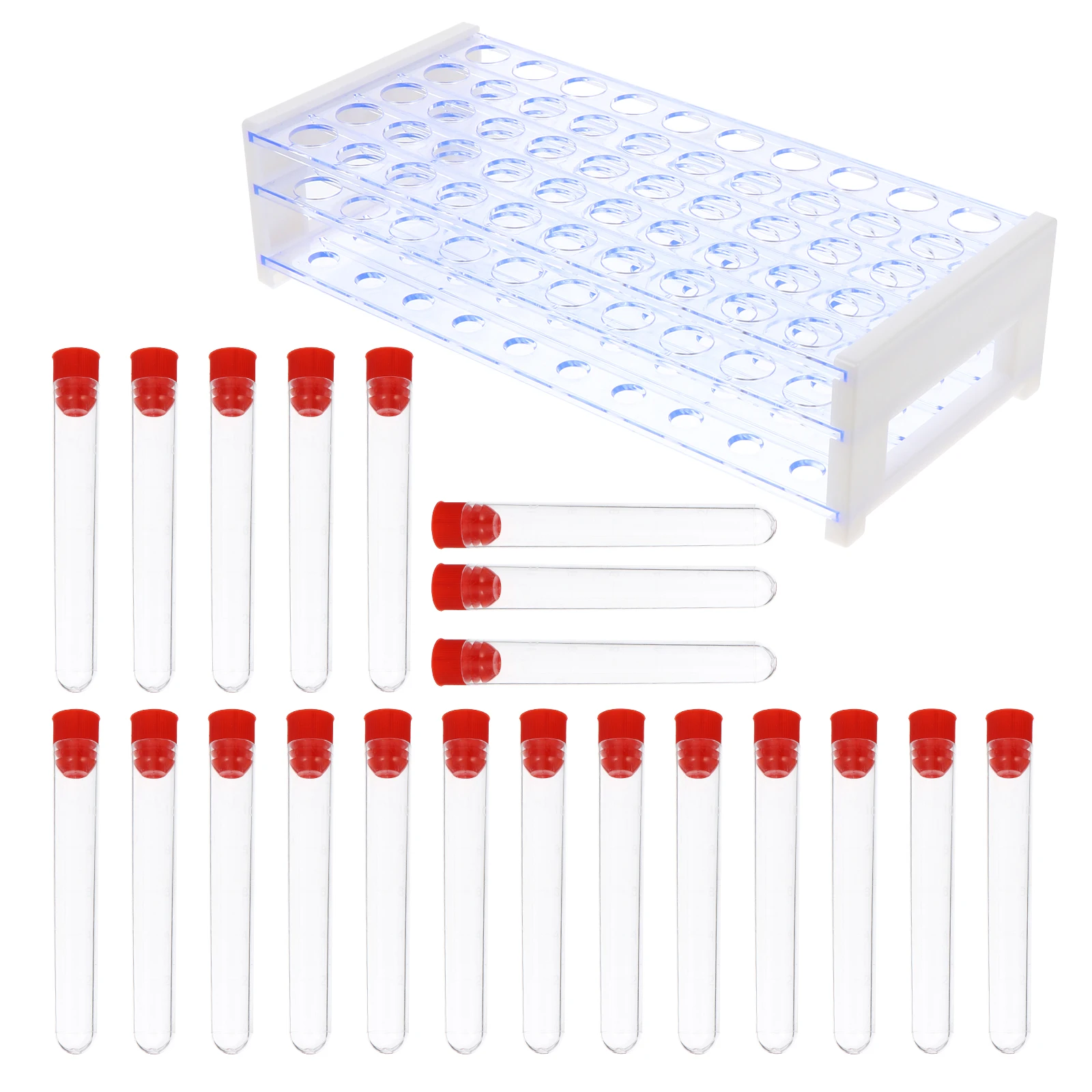 1 set Test Test Tubes 16x105mm 10ml Graduations Tube Rack 16x50 Holes Plastic Travel Friendly
1 set Test Test Tubes 16x105mm 10ml Graduations Tube Rack 16x50 Holes Plastic Travel Friendly