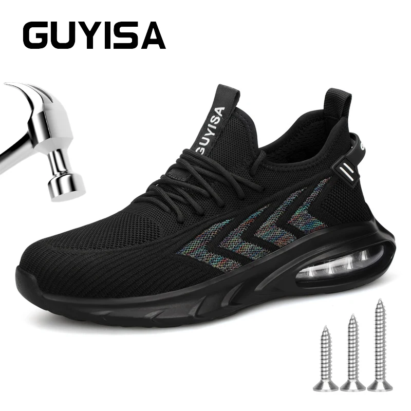 GUYISA Safety Shoes for Men Steel Toe Wear Resistant Breathable Sports Air Cushion Odorless Feet Soft&Comfortable CN Size 1137
GUYISA Safety Shoes for Men Steel Toe Wear Resistant Breathable Sports Air Cushion Odorless Feet Soft&Comfortable CN Size 1137