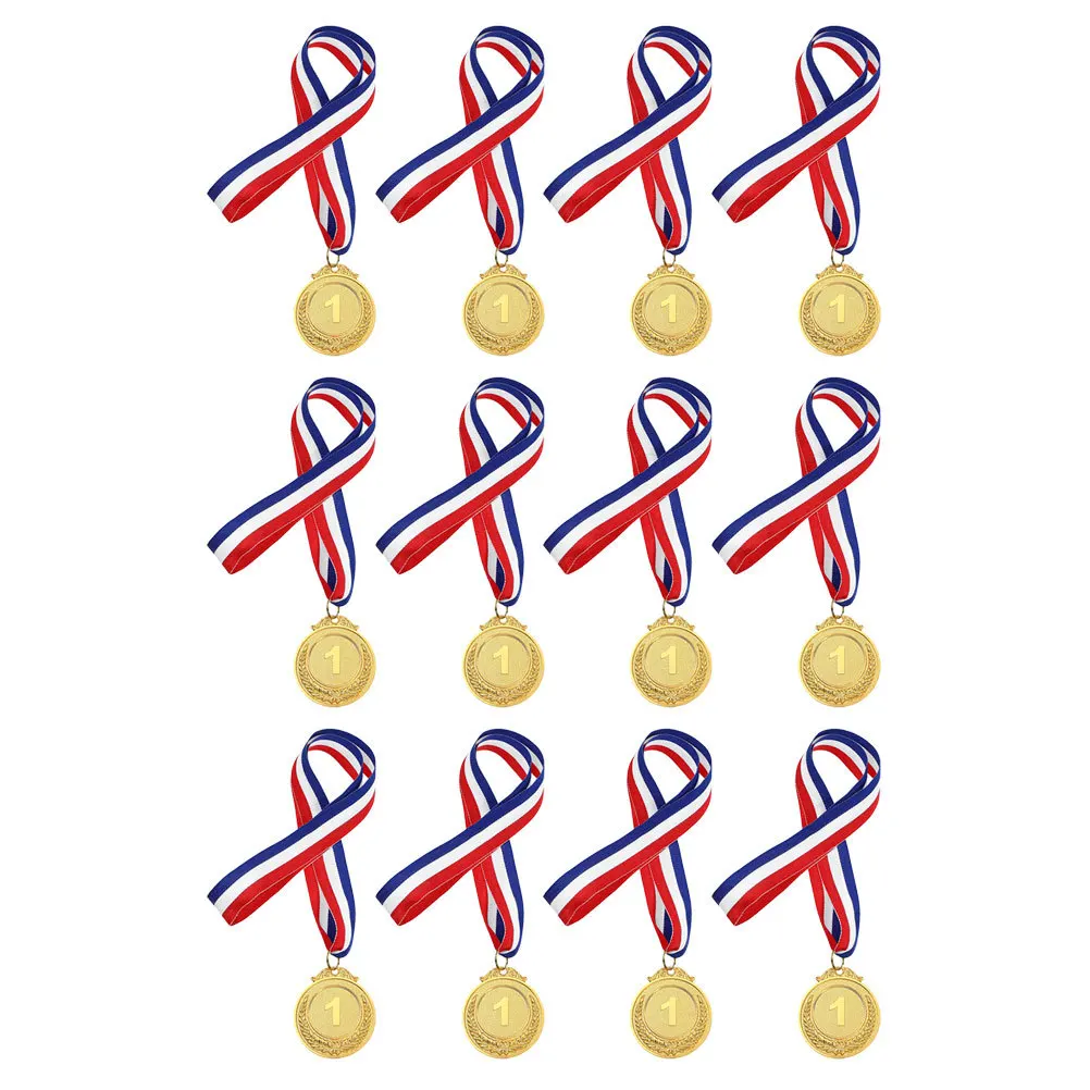 12pcs Competition Number Medals Gold Medal Awards Sports Meet Winner Lightweight Durable Exquisite Design Comfortable Ribbon
12pcs Competition Number Medals Gold Medal Awards Sports Meet Winner Lightweight Durable Exquisite Design Comfortable Ribbon