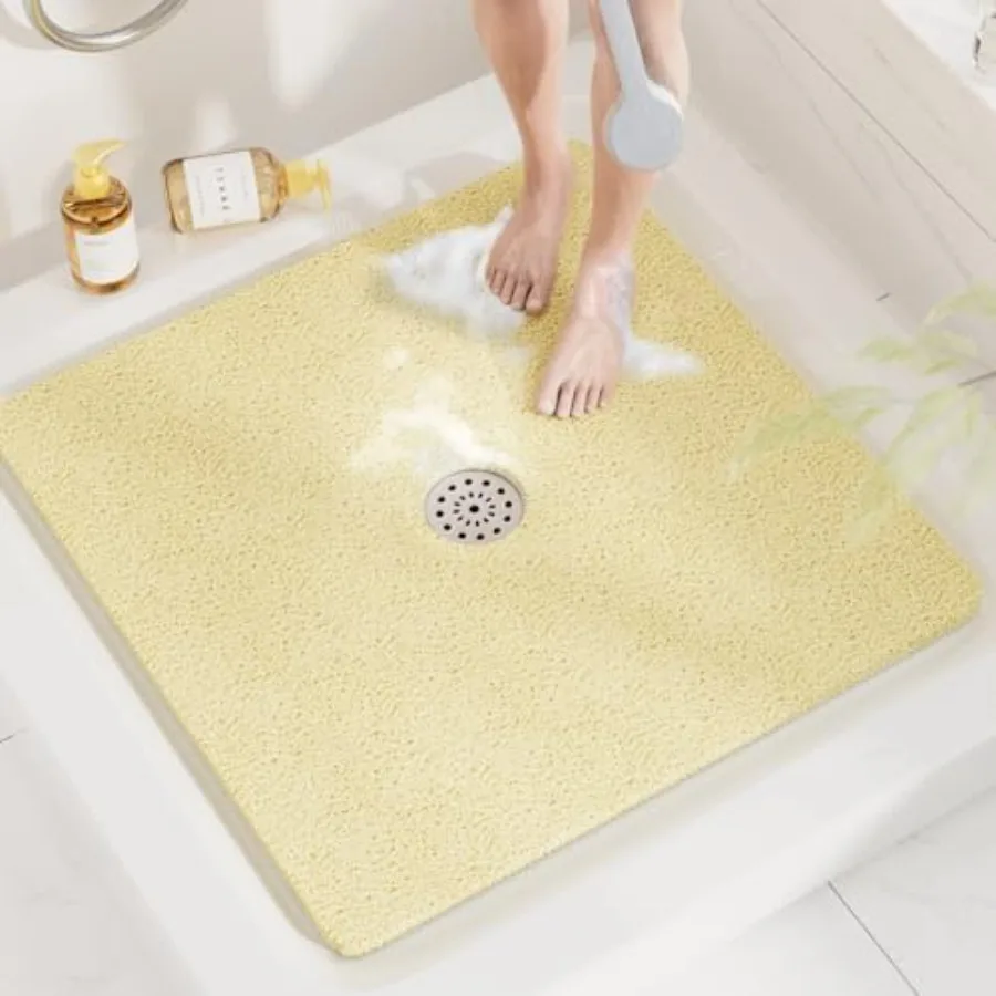 Square Shower Mat 32 x 32 Inch Non Slip Bath Mat for Tub Soft PVC Loofah Bathtub Mats with Drain Holes Quick Drying Bathroom St
Square Shower Mat 32 x 32 Inch Non Slip Bath Mat for Tub Soft PVC Loofah Bathtub Mats with Drain Holes Quick Drying Bathroom St