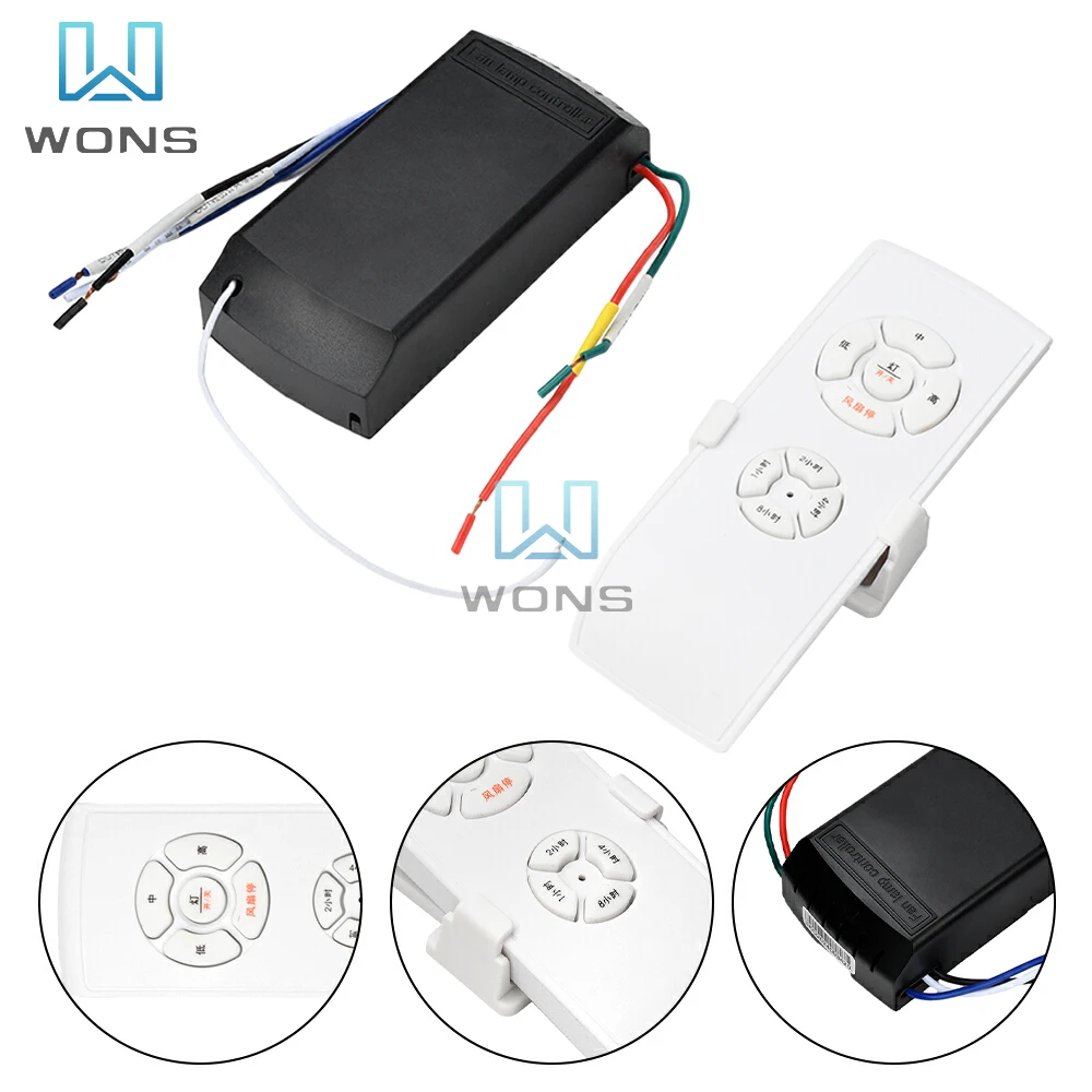 AC220-240V Universal Ceiling Fan Lamp Remote Control Kit Timing Setting Switch Adjuste Wind Speed Transmitter Receiver
AC220-240V Universal Ceiling Fan Lamp Remote Control Kit Timing Setting Switch Adjuste Wind Speed Transmitter Receiver