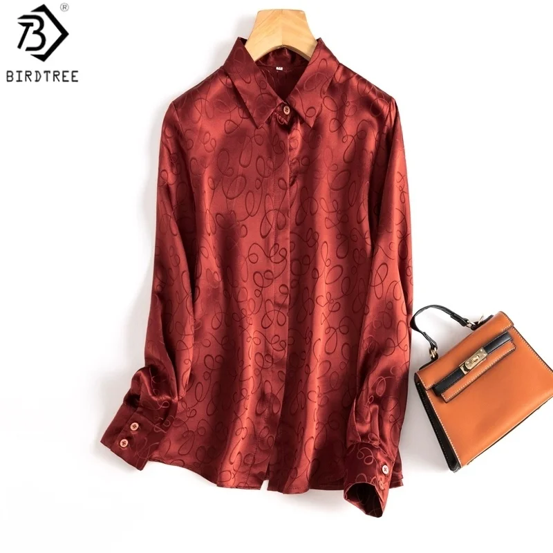 Birdtree 100% Mulberry Silk Soapberry Color Shirt,Women Jacquard Sangbo Satin Full Sleeve Polo Collar Loose Retro BlouseT58532JF
Birdtree 100% Mulberry Silk Soapberry Color Shirt,Women Jacquard Sangbo Satin Full Sleeve Polo Collar Loose Retro BlouseT58532JF