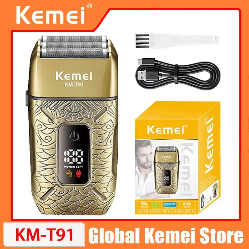 Kemei Electric Triple Blades Razor Rechargeable Barber Foil Shavers Professional Cordless Bald Head Shaving Machine Men KM-T91
Kemei Electric Triple Blades Razor Rechargeable Barber Foil Shavers Professional Cordless Bald Head Shaving Machine Men KM-T91