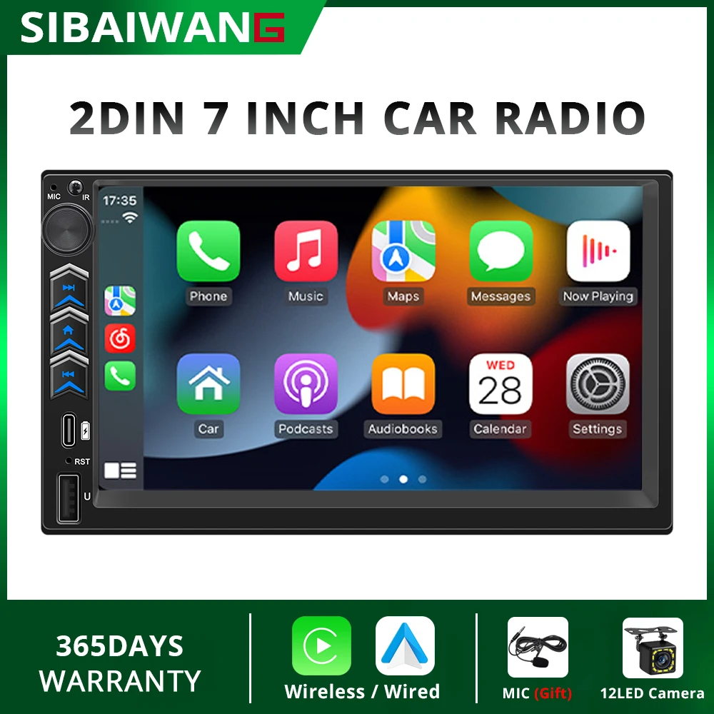 2Din 7'' Car Radio Universal MP5 Player Support Wireless CarPlay Android Auto Mirrorlink FM BT Type-C Car Multimedia Autoaudio
2Din 7'' Car Radio Universal MP5 Player Support Wireless CarPlay Android Auto Mirrorlink FM BT Type-C Car Multimedia Autoaudio