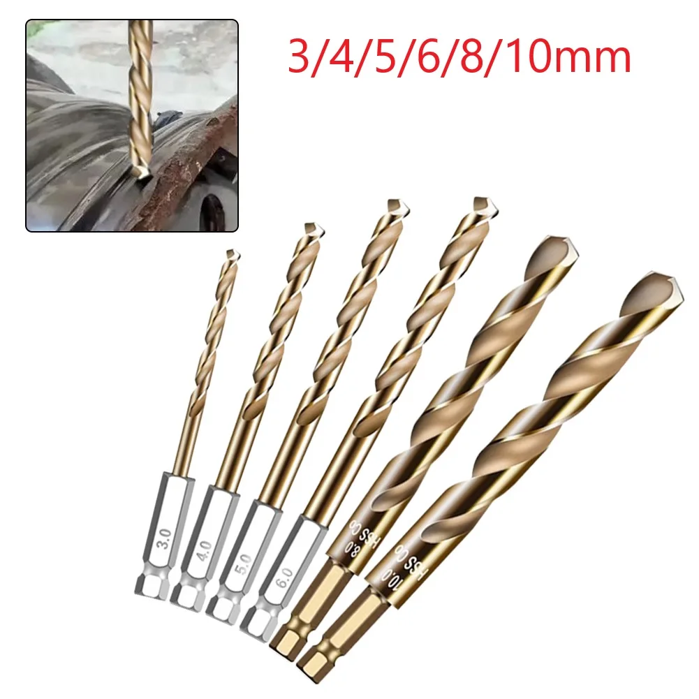 6pcs/Set 3-10mm HSS Coated Drill Bits 1/4 Inch Hex Shank Drills For Aluminium,thin Iron,Wood,Plastic Power Tool Accessories
6pcs/Set 3-10mm HSS Coated Drill Bits 1/4 Inch Hex Shank Drills For Aluminium,thin Iron,Wood,Plastic Power Tool Accessories