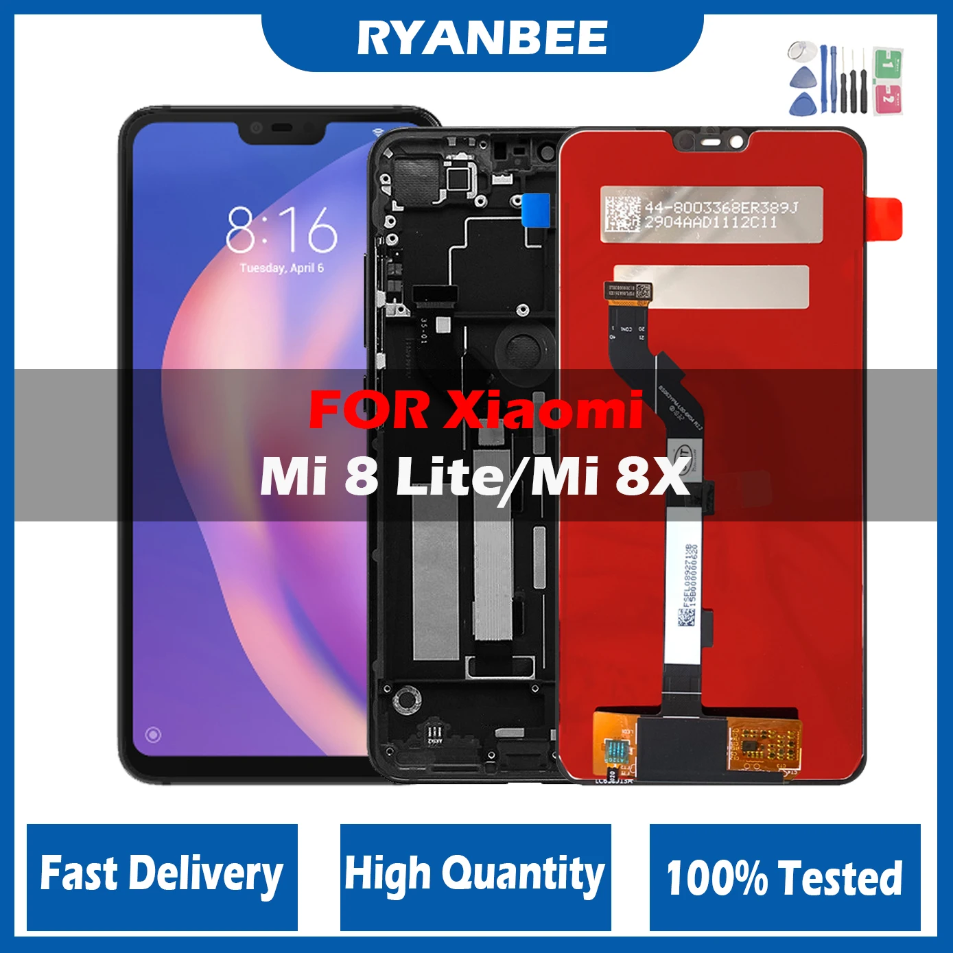 Оригинальный ЖК-дисплей 6,26 дюйма с рамкой для Xiaomi Mi 8 Lite mi8 lite Global, ЖК-дисплей с сенсорным экраном и дигитайзером в сборе, Бесплатный аккумулятор
Оригинальный ЖК-дисплей 6,26 дюйма с рамкой для Xiaomi Mi 8 Lite mi8 lite Global, ЖК-дисплей с сенсорным экраном и дигитайзером в сборе, Бесплатный аккумулятор
