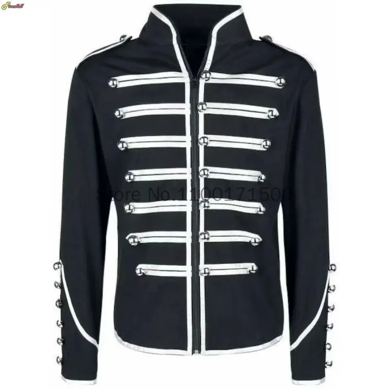 Men Medieval Steampunk Gothic Clothing Military Jacket Vintage Cosplay Jacket Stand Collar Rock Frock Coat Men's Retro Punk Coat
Men Medieval Steampunk Gothic Clothing Military Jacket Vintage Cosplay Jacket Stand Collar Rock Frock Coat Men's Retro Punk Coat