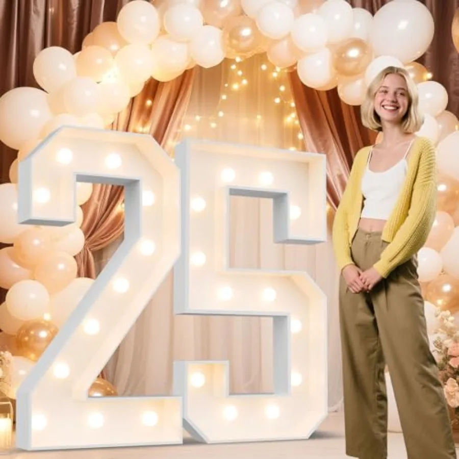 4FT Marquee Light Up Numbers 25, Marquee Numbers 4 Feet Tall for Birthday, Anniversary, Graduation Party Decorations, Big 25th
4FT Marquee Light Up Numbers 25, Marquee Numbers 4 Feet Tall for Birthday, Anniversary, Graduation Party Decorations, Big 25th