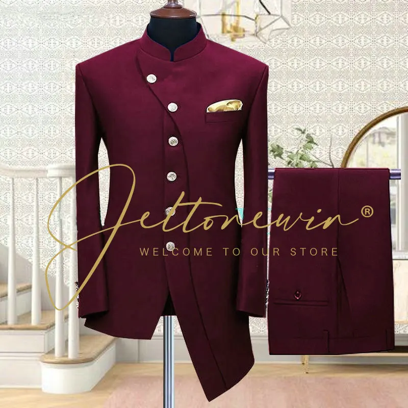 Men's Stand Collar Chinese Style Wedding Suit For Men 2 Piece Suit Set Jacket Pants Men's Coat Man Suits For Groom Wedding
Men's Stand Collar Chinese Style Wedding Suit For Men 2 Piece Suit Set Jacket Pants Men's Coat Man Suits For Groom Wedding