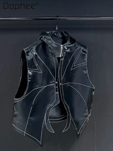 Dark Hooded Sports Casual Vest Jacket Trench Coat Loose Casual Mens Tank Top Spring New Street Punk Style Sleeveless Top Men
Dark Hooded Sports Casual Vest Jacket Trench Coat Loose Casual Mens Tank Top Spring New Street Punk Style Sleeveless Top Men