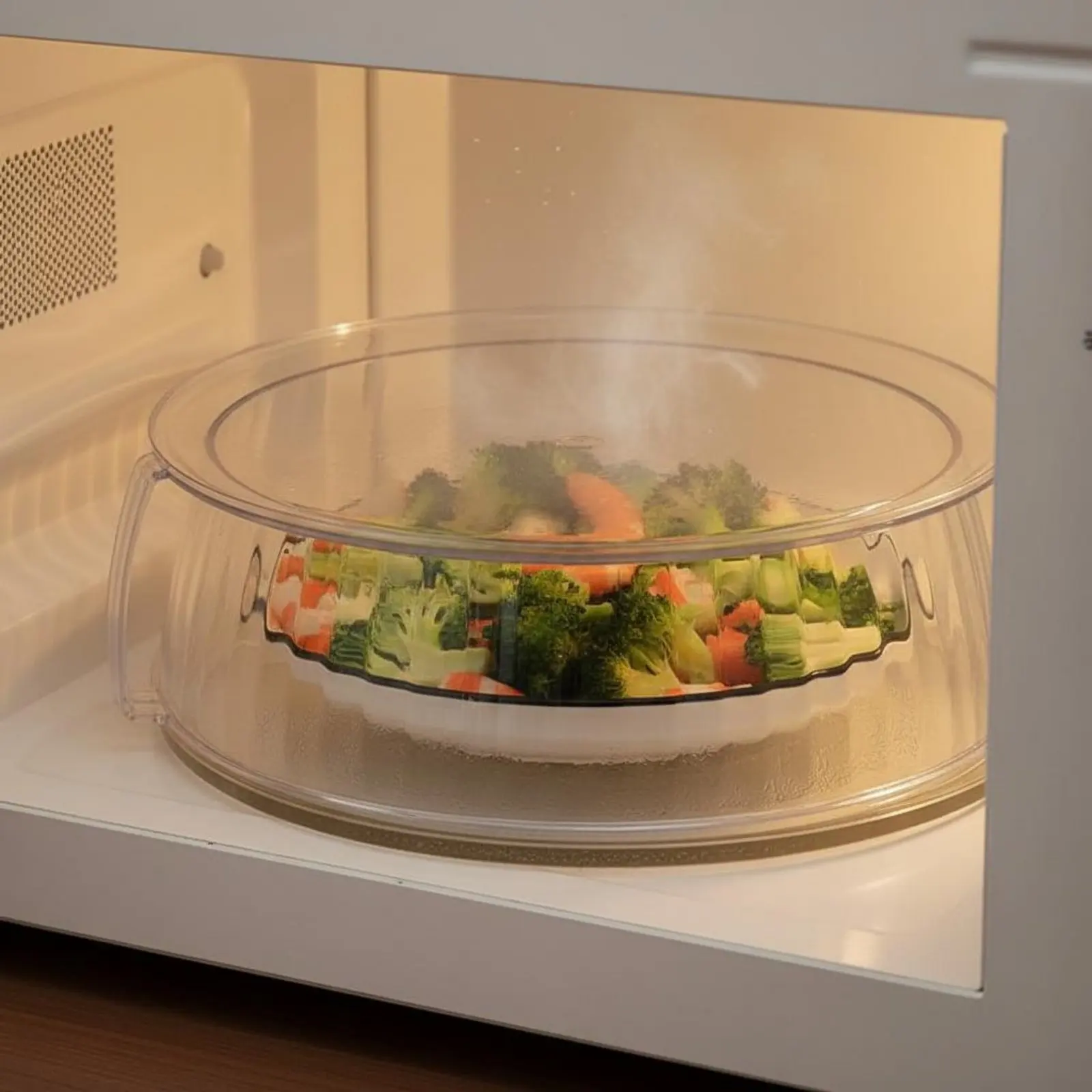 Microwave Plate Cover Easy to Clean Microwave Spatter Guard Food Spatter Lid With Handle Kitchen Accessory Versatile
Microwave Plate Cover Easy to Clean Microwave Spatter Guard Food Spatter Lid With Handle Kitchen Accessory Versatile