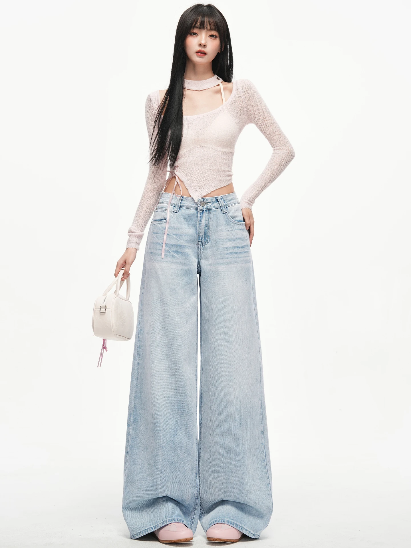 Light Blue Washed Wide Leg Jeans Women's High Waist Loose Slimming Floor Length Straight Cut Trousers Spring New Arrival
Light Blue Washed Wide Leg Jeans Women's High Waist Loose Slimming Floor Length Straight Cut Trousers Spring New Arrival